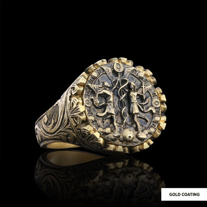 Gemini Sign Ring, 925 Sterling Silver Gemini Sign Ring
