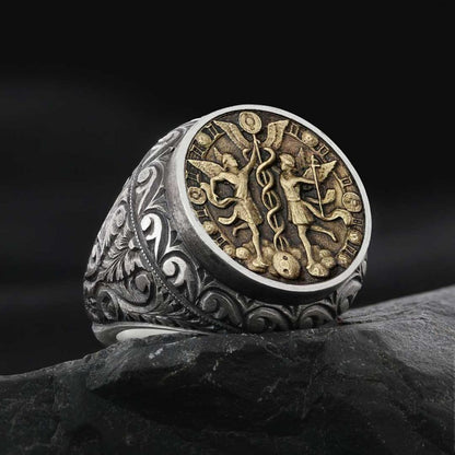 Gemini Zodiac Silver Ring