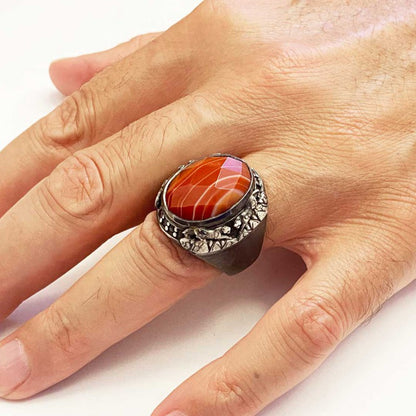Gemstone Men Silver Ring
