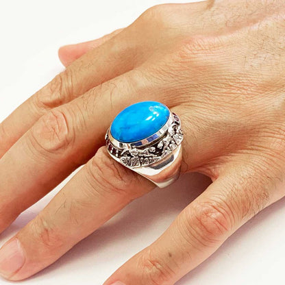 Gemstone Men Silver Ring