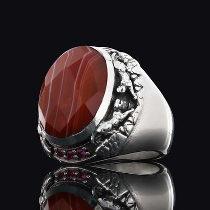 Gemstone Men Silver Ring