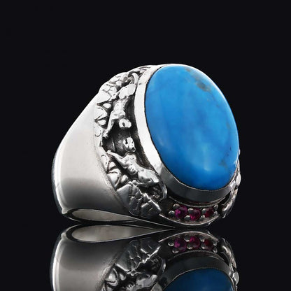 Gemstone Men Silver Ring