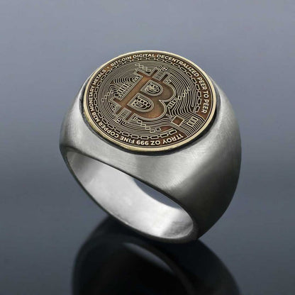 Gold Bitcoin Souvenir Ring