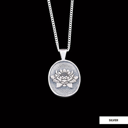 Gold Plated Silver Lotus Flower Necklace, Birth Flower Lotus Pendant, Charm Lotus Jewelry, Gift for Woman