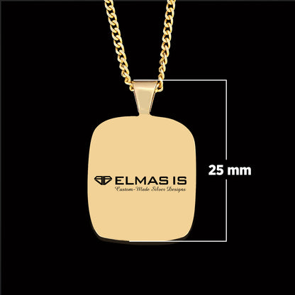 Handcrafted Square Jesus Necklace, Christ Religious Pendant, Christian Necklace, Religious Jewelry, Christ Gold Plated Pendant, Messiah Accessory