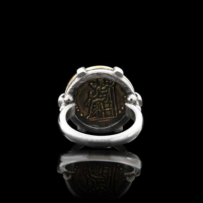 Handmade Antoninus Pius Aureus Roma Coin Women Ring