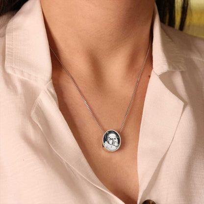 Handmade Silver Oval Baby Photo Pendant