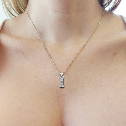 Handmade Special Design 925 Sterling Silver Letter Monogram I Necklace