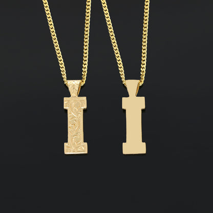 Handmade Special Design 925 Sterling Silver Letter Monogram I Necklace