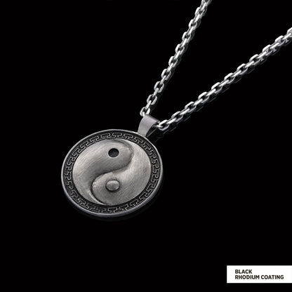 Handmade Sterling Silver Round Yin Yang Pendant