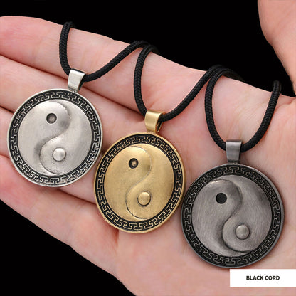 Handmade Sterling Silver Round Yin Yang Pendant
