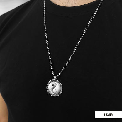 Handmade Sterling Silver Round Yin Yang Pendant