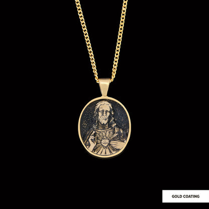 Jesus Necklace, Jesus Religious Necklace, Christ Gold Plated Necklace, Christian Necklace, Religious Jewelry, Christ Accessory