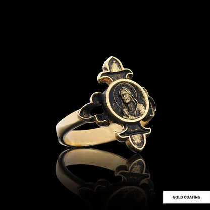 Jesus Ring, Gold Plated Jesus Jewelry, Silver Religious Ring, Christian Women Ring, Religious Gift