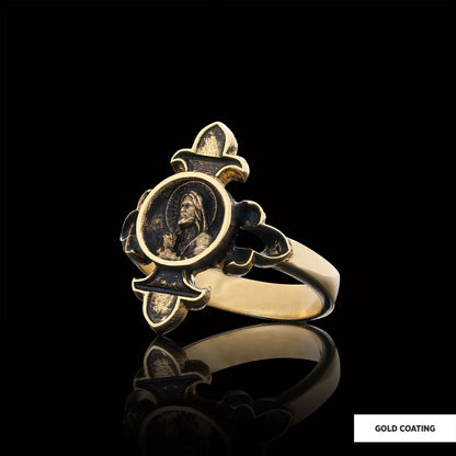 Jesus Ring, Gold Plated Jesus Jewelry, Silver Religious Ring, Christian Women Ring, Religious Gift