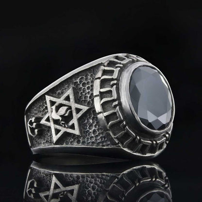 Jewish Chai with Stone Ring