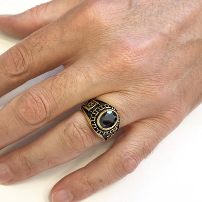 Jewish Chai with Stone Ring
