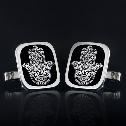 Sterling Silver Jewish Hamsa Cufflink