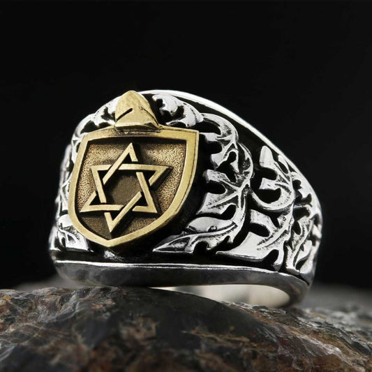 925 Sterling Silver Magen David Jewish Ring