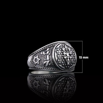 Kabbalah Silver Ring, Kabbalah Ring, Adonai Ring, Kabbalah Jewelry, Star Kabbalah Ring, Religious Gifts