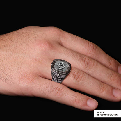 Knights Templar Masonic Ring, Celtic Lodge Masonic Ring, Signet Mason Ring, Mason Jewelry