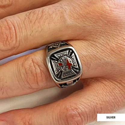 Knights Templar Masonic Ring, Signet Mason Ring, Mason Jewelry