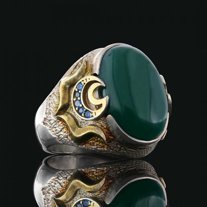 Lapis Stone Silver Men Ring