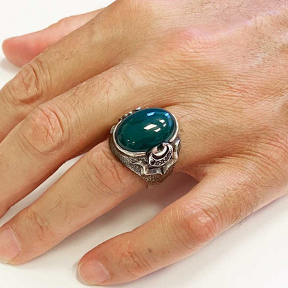 Lapis Stone Silver Men Ring