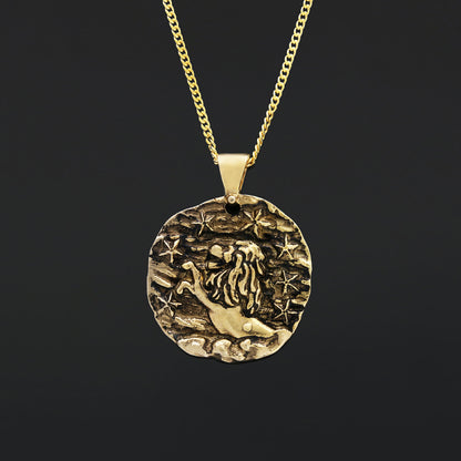 Leo Horoscope Pendant, Leo Zodiac Necklace, Fierce & Fearless, A Perfect Gift for Leos