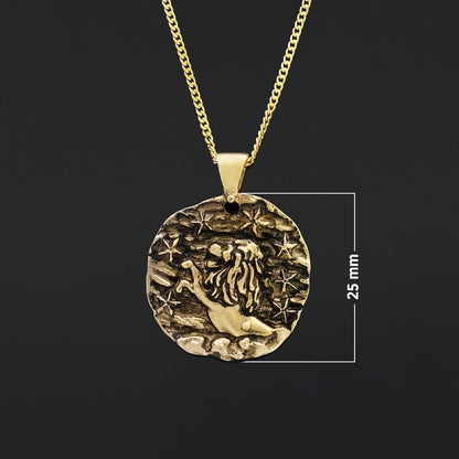 Leo Horoscope Pendant, Leo Zodiac Necklace, Fierce & Fearless, A Perfect Gift for Leos
