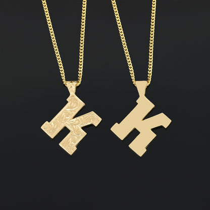 Letter  Handmade Special Design 925 Sterling Silver Monogram K Necklace