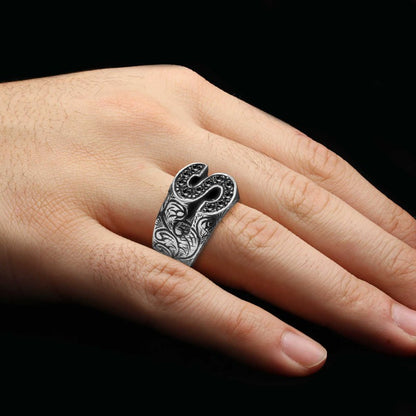 Handmade Silver Letter S Monogram Ring
