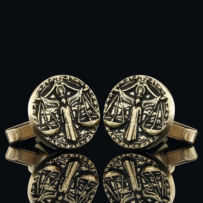 Unique Design Silver Libra Cufflink
