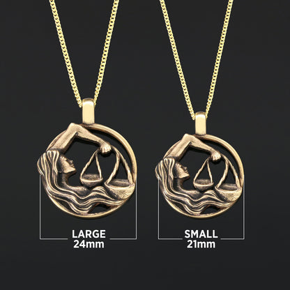 Libra Pendant, Sterling Silver Libra Necklace, Handmade Libra Jewelry, Horoscope Libra Necklace