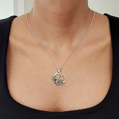 Libra Pendant, Sterling Silver Libra Necklace, Handmade Libra Jewelry, Horoscope Libra Necklace