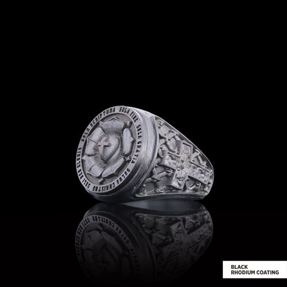 Lutheranism Ring, Rosae Crucis Ring, Rose and Cross Ring, Amorc Ring, Lutheranism Jewelry, Gift for Her, Gift for Him