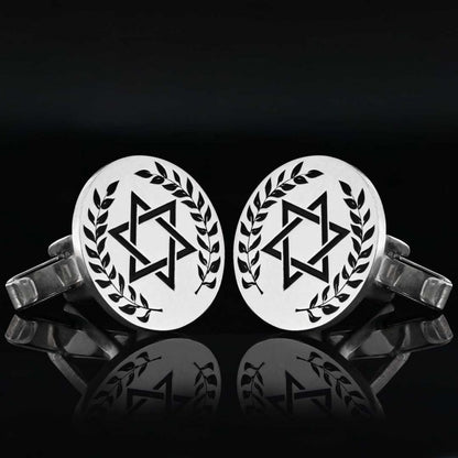 Oval Handmade Silver Magen David Cufflink