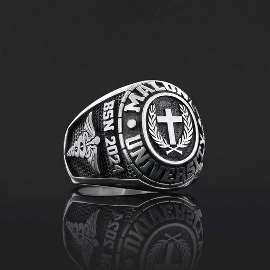 Malone University Ring, Lesley University Graduation Ring, Class Ring, High School Ring
