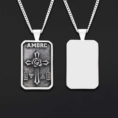 Mason Charm Necklace, Rosicrucian Order Jewelry, Freemason Pendant