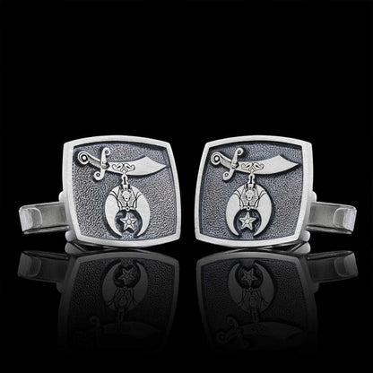 Shriners Masonic Special Design Square Silver Cufflink