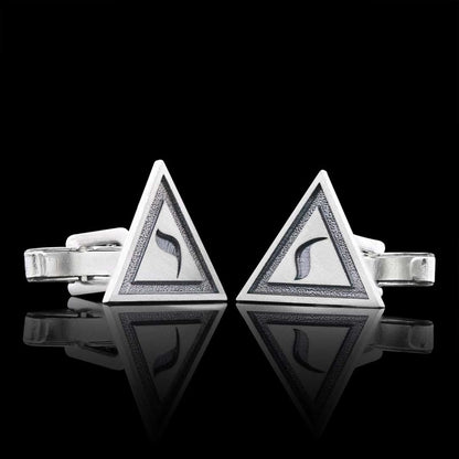 Yod Sticker Handmade Special Design Sterling Silver Masonic Cufflink