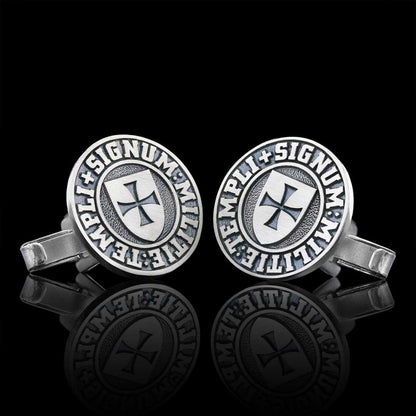 Special Design Silver Templi Signum Militie Masonic Cufflink