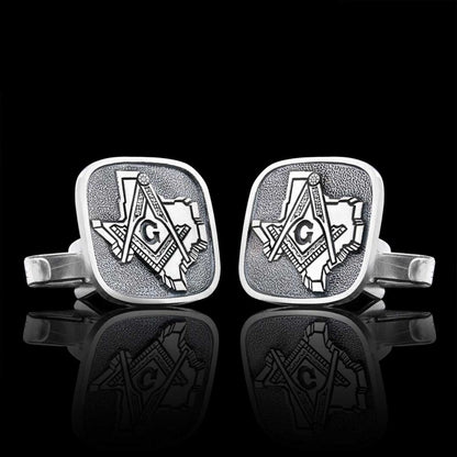 Masonic Country Map Sterling Silver Texas Masonic Cufflink