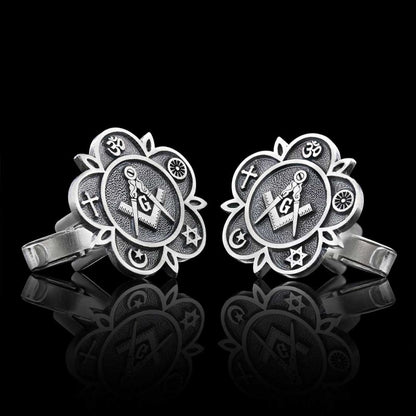 Masonic Special Design Silver Lodge Cufflink