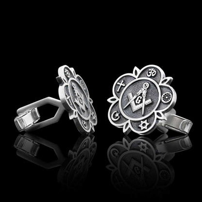 Masonic Special Design Silver Lodge Cufflink