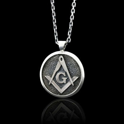 Round Special Design Lodge Masonic Pendant, Mason Brotherhood Necklace