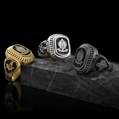 Special Design 925 Sterling Silver Past Master Masonic Ring