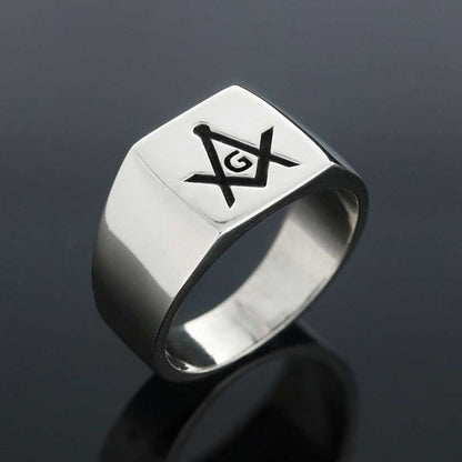 Masonic Lodge With G Ring, Masonic Rings, Freemason Ring, Master Mason Rings, Free Mason Ring