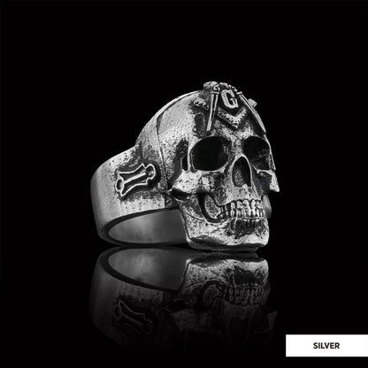 Masonic Skulle Ring, Mason Ring, Ancient Lodge Mason Ring