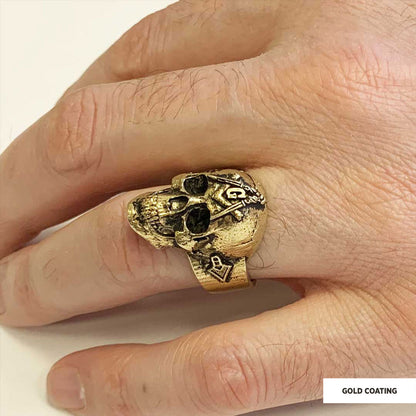 Masonic Skulle Ring, Mason Ring, Ancient Lodge Mason Ring